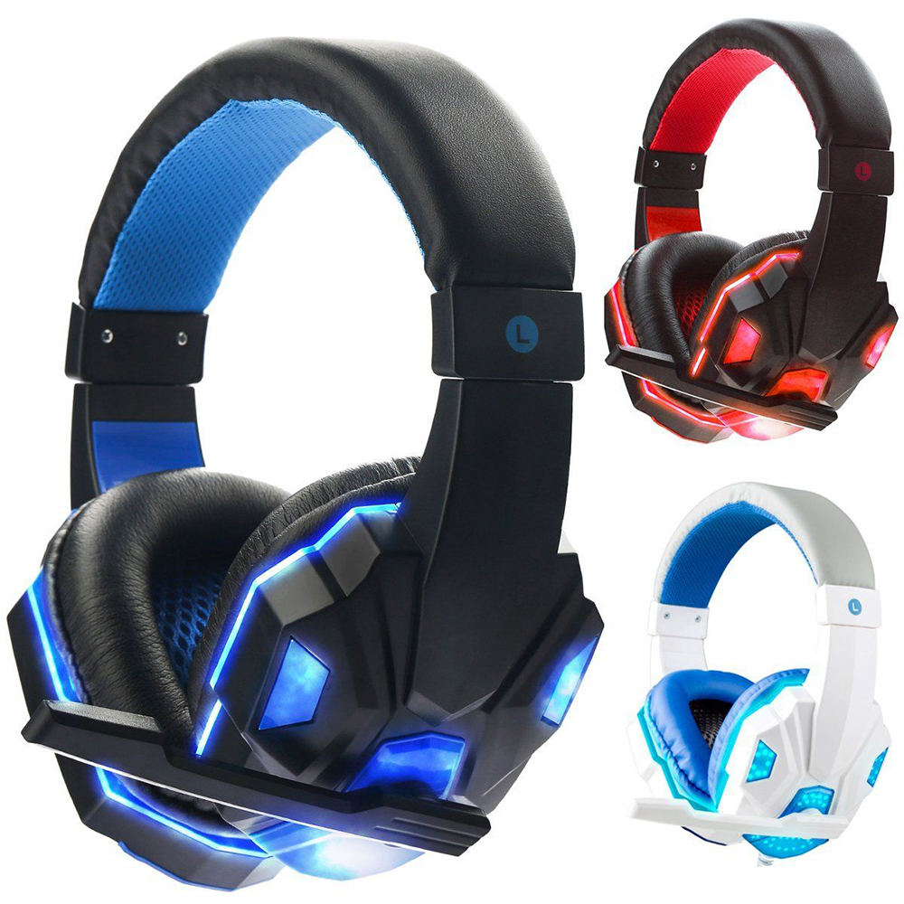 Headset MIC LED Headphones for PC Mac 2020 Gaming Headset Mic LED Headphones