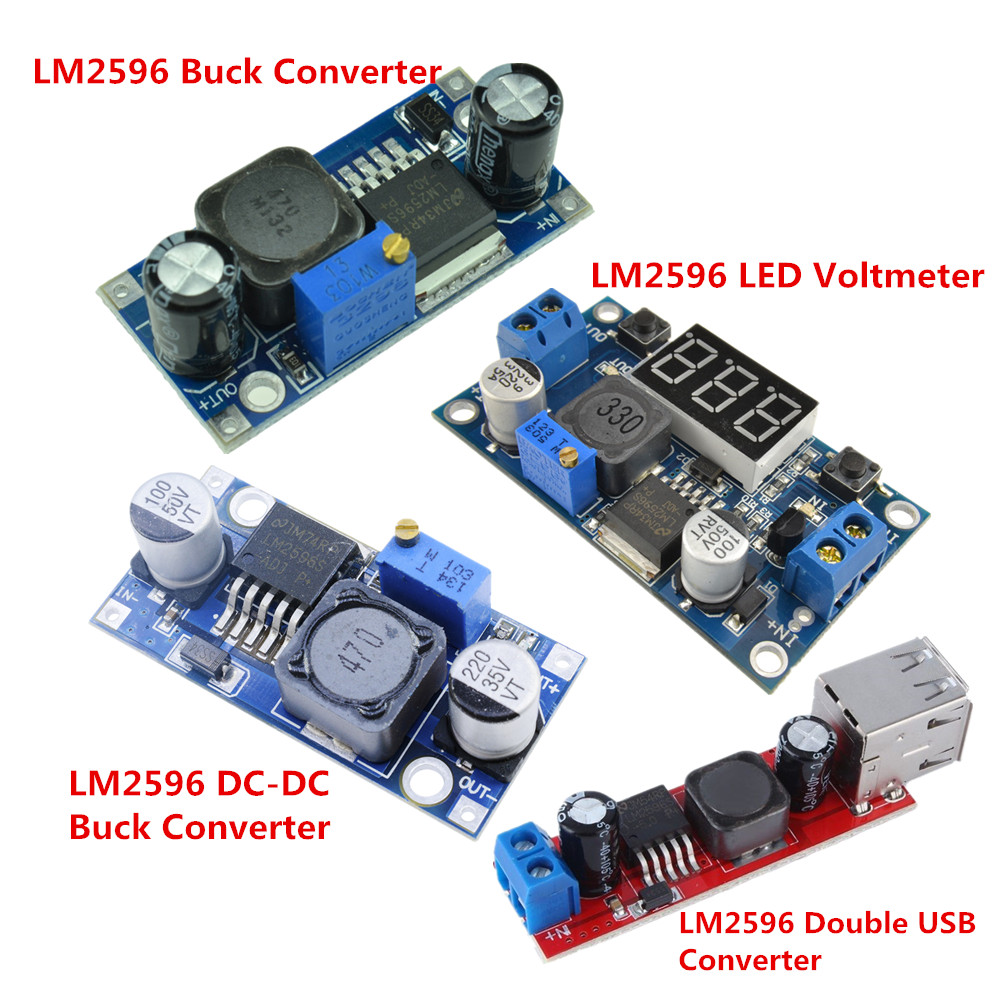 Power Converter Modul Double USB DC-DC LM2596 Step-down LED Voltmeter AHS