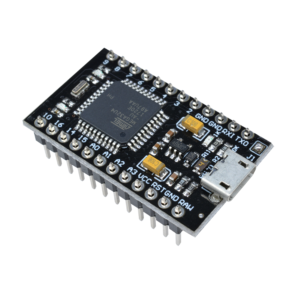 Pro Micro ATmega 32U4-AU 3.3V//8MHz Arduino Schwarz PCB mit Bootloader Micro USB