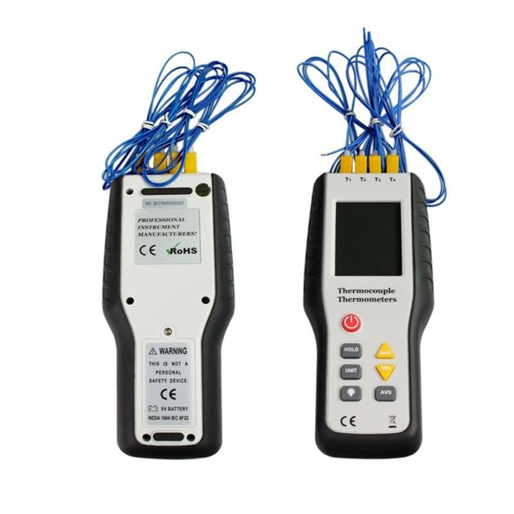 KType 4Channel Digital Thermometer Thermocouple Probe LCD 2001372°C