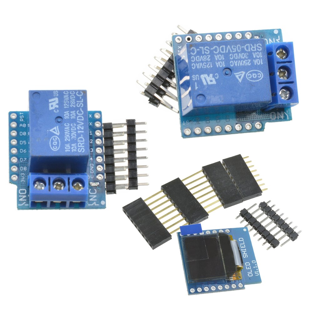 0 66 wemos d1 mini wifi 1ch relay shield 5 12v oled i2c iic for