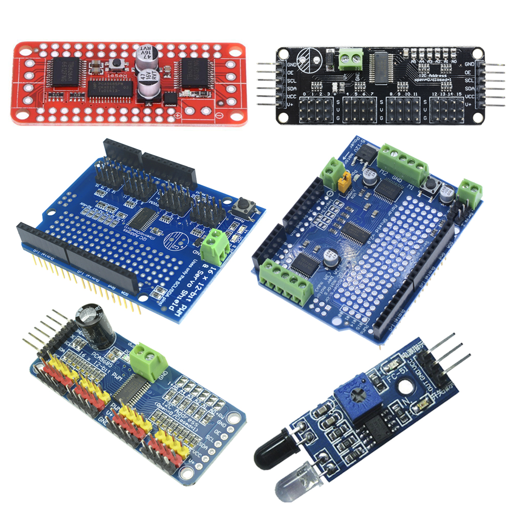 Драйвера 16. Pca9685. Connection of pca9685, tb6612 and Motors. Pca9685 connect totb6612. Servo PWM Signal.