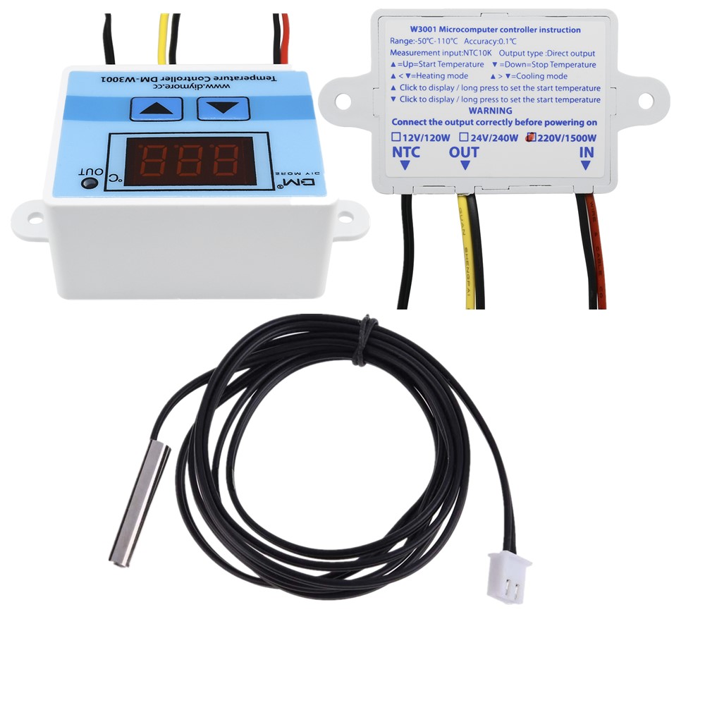 W3001 Digital Temperature Control Controller Thermostat Switch Probe