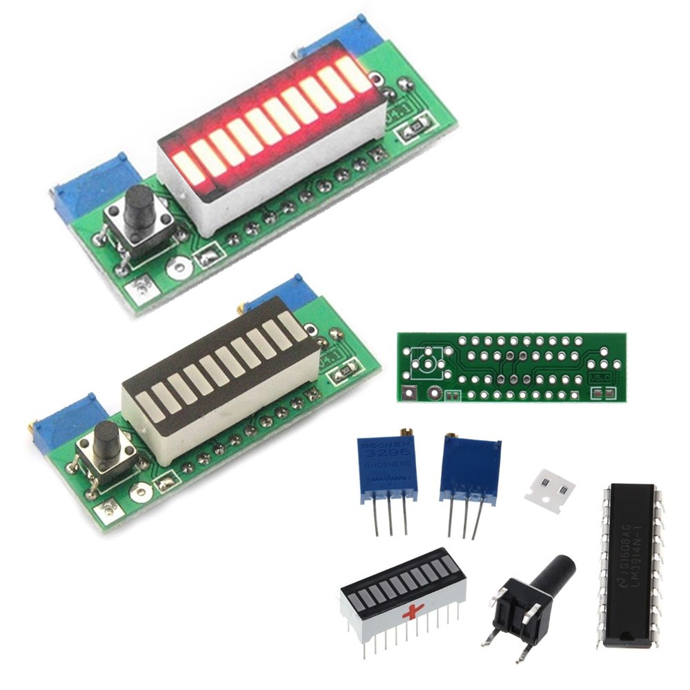 3.7V LM3914 Battery Capacity Power Level LED Indicator Module Red Li