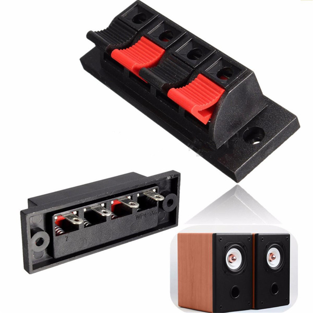 5PCS 4 Way Terminal Speaker Socket Connector Board Push Audio Stereo eBay