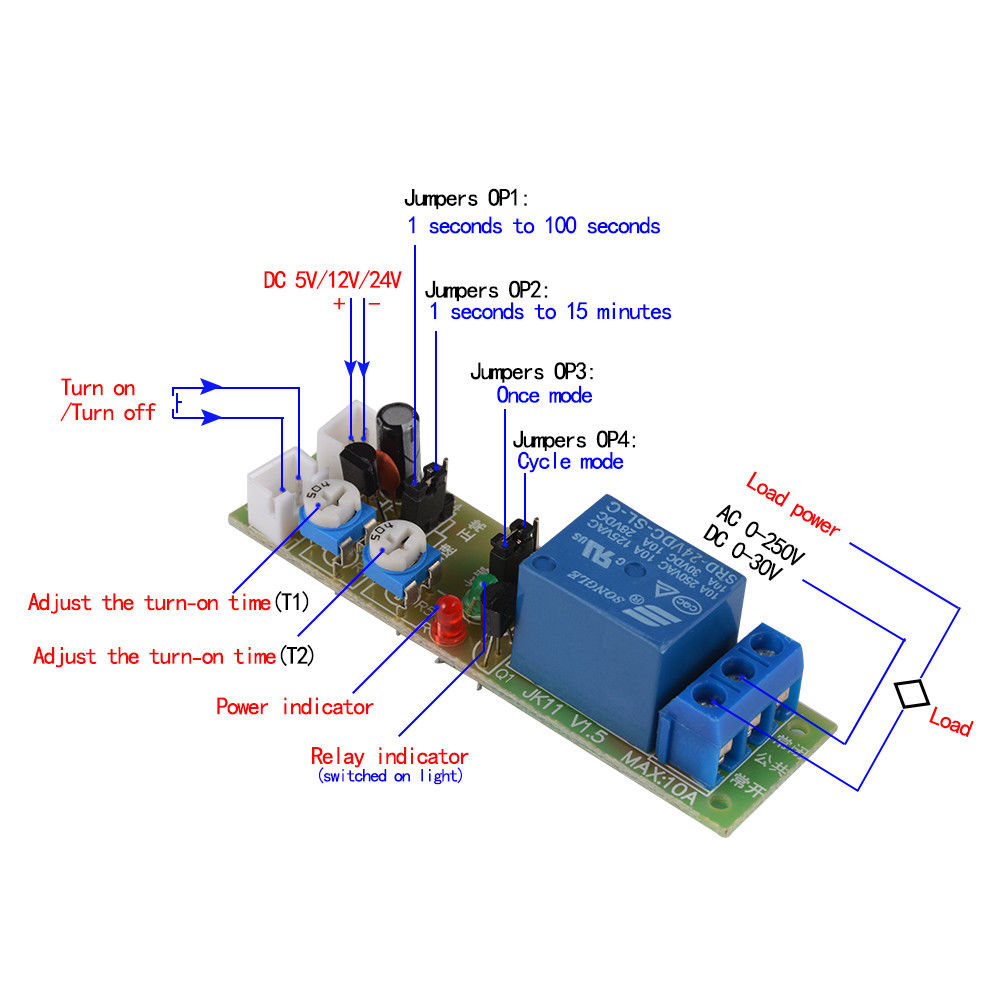 DC 12V 60min Infinite Cycle Delay Timer Timing Switch Relay Turn ON OFF