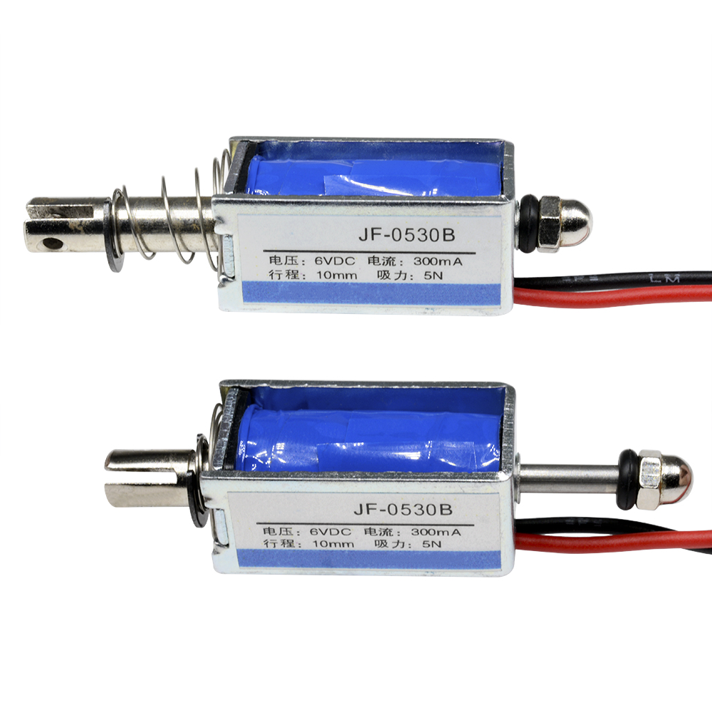 10pcs JF-0530B DC6V 300mA 5N//10mm Steady Pull-Push-Type Solenoid Electromagnet