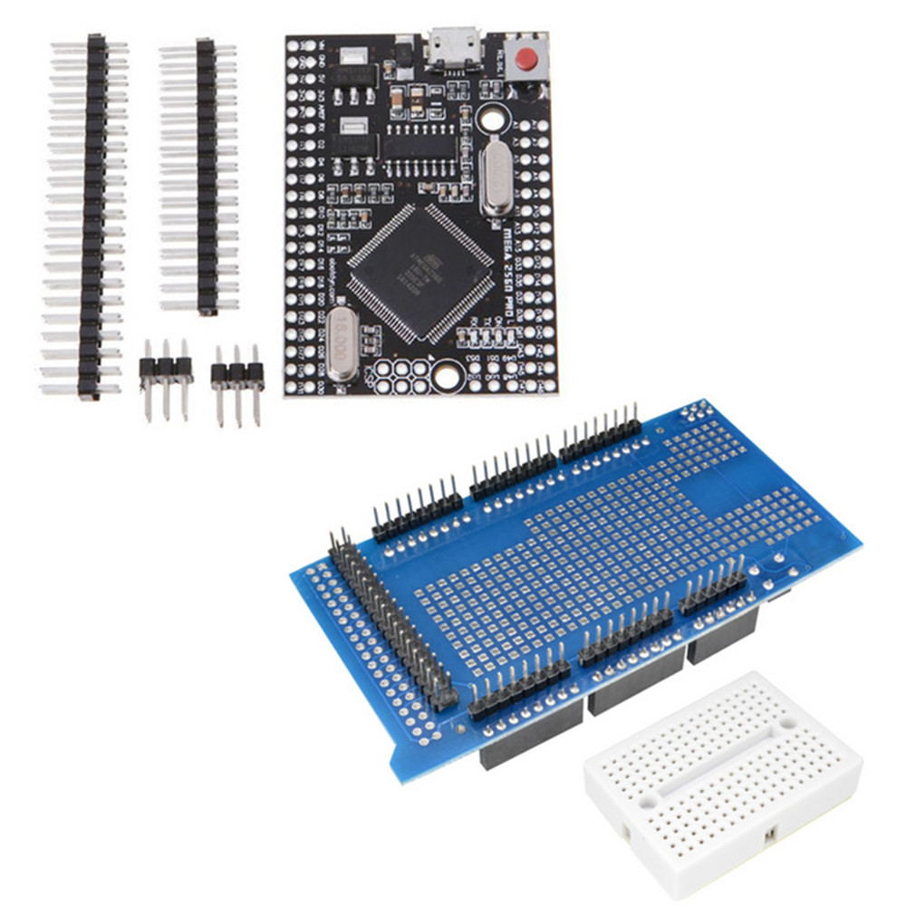 MEGA 2560 Pro ATMEGA2560-16AU USB CH340G ProtoShield V3 Breadboard For Arduino
