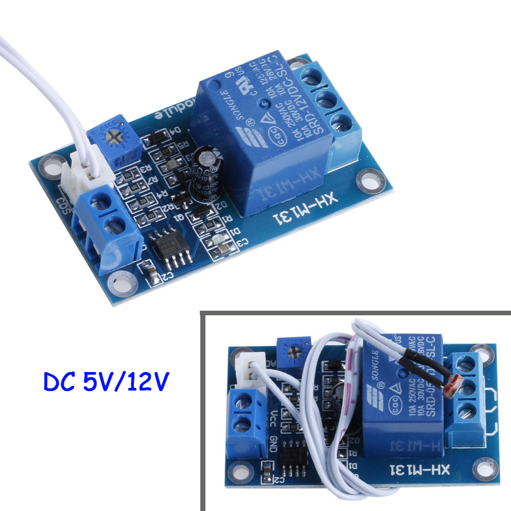 Photoresistor sensor Module 5V//12V Relay 10A Replacement For Arduino 1pc
