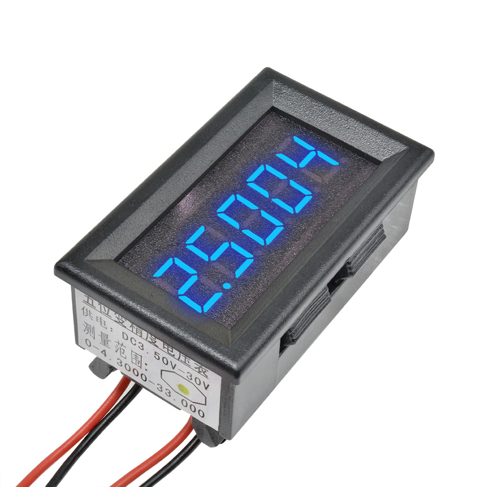 Blue LED 5 Digit DC 0-4.3000-33.000V Digital Voltmeter Voltage Meter Car Panel K