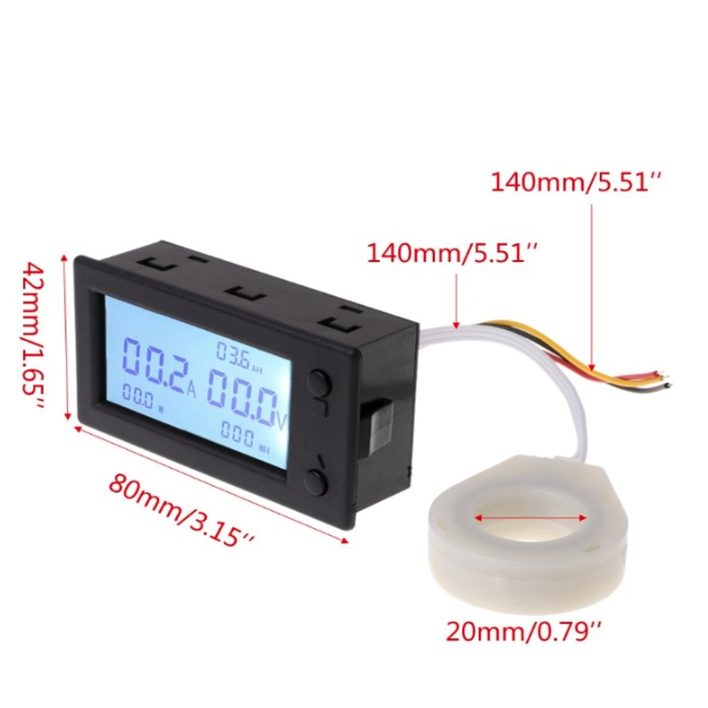 DC300V 100A 200A 400A LCD Hall Effect Coulometer Voltmeter Ammeter