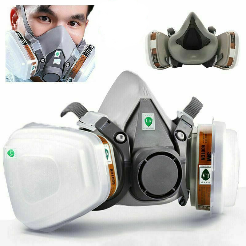 7 in1 Half Face Mask Facepiece For 6200 Gas Painting Spray Protection ...