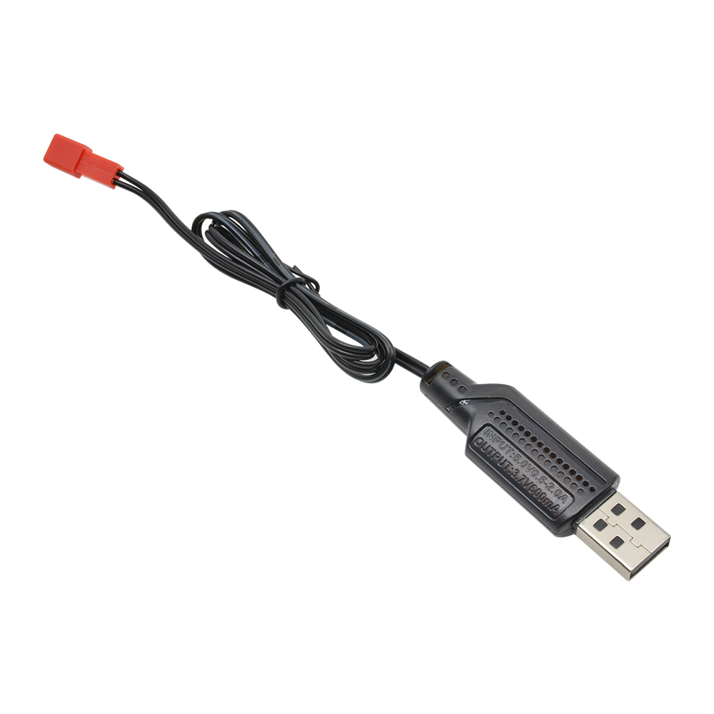1S Lipo Lithium Battery USB Cable Charger 3.7V 500mA Output Red JST