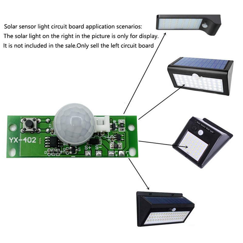 3.7v Solar LED Lampe Platine Modul Nachtlicht Infrarot Bedienfeld Lampe