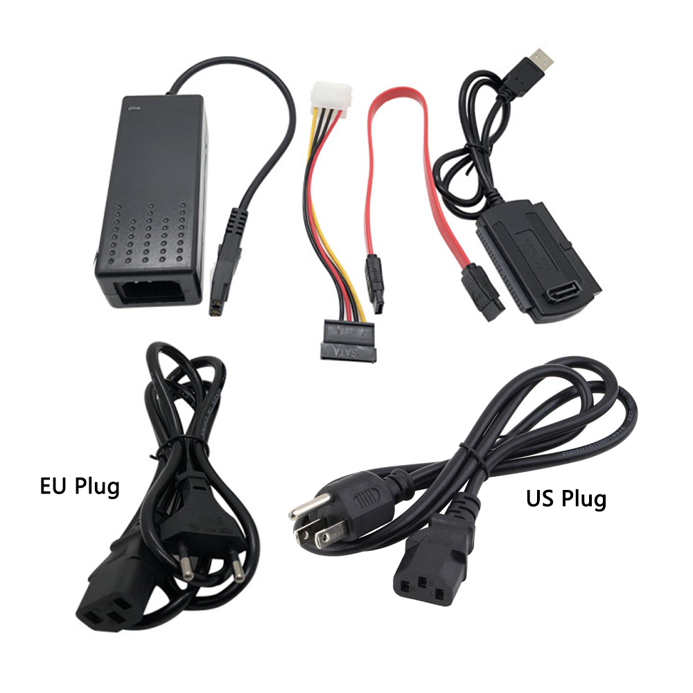 SATA PATA IDE to USB2.0 Converter Power Adapter Cable for 2.5/3.5Inch ...