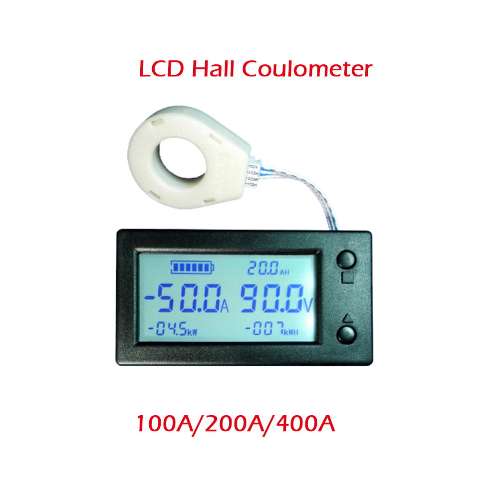 DC300V 100A 200A 400A LCD Hall Effect Coulometer Voltmeter Ammeter