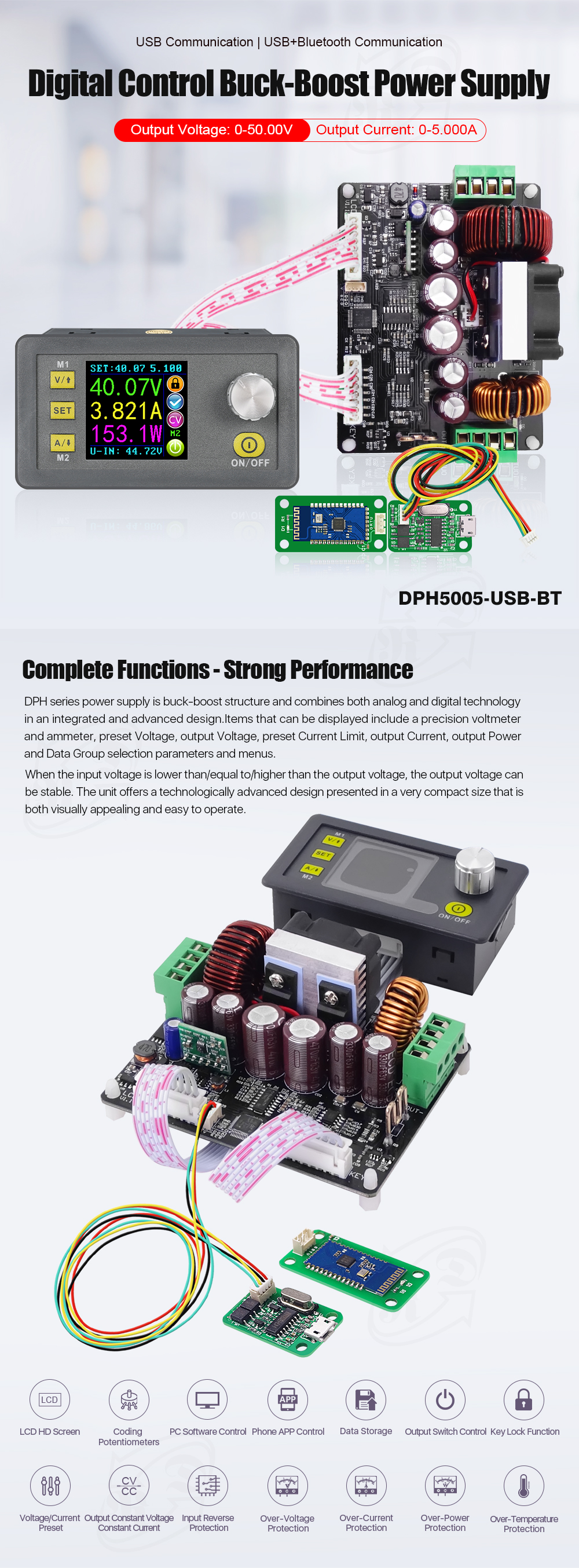 DPH5005 50V 5A buck-boost Digitales programmierbares Power Supply Module