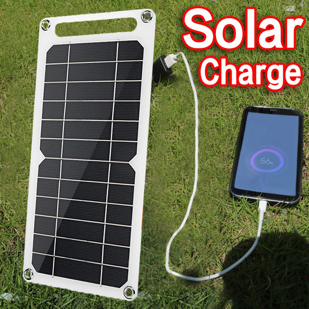 5W Monocrystalline Solar Panel With USB Plug - Mini Portable Solar Charger For Phones & USB Devices (5V Output)
