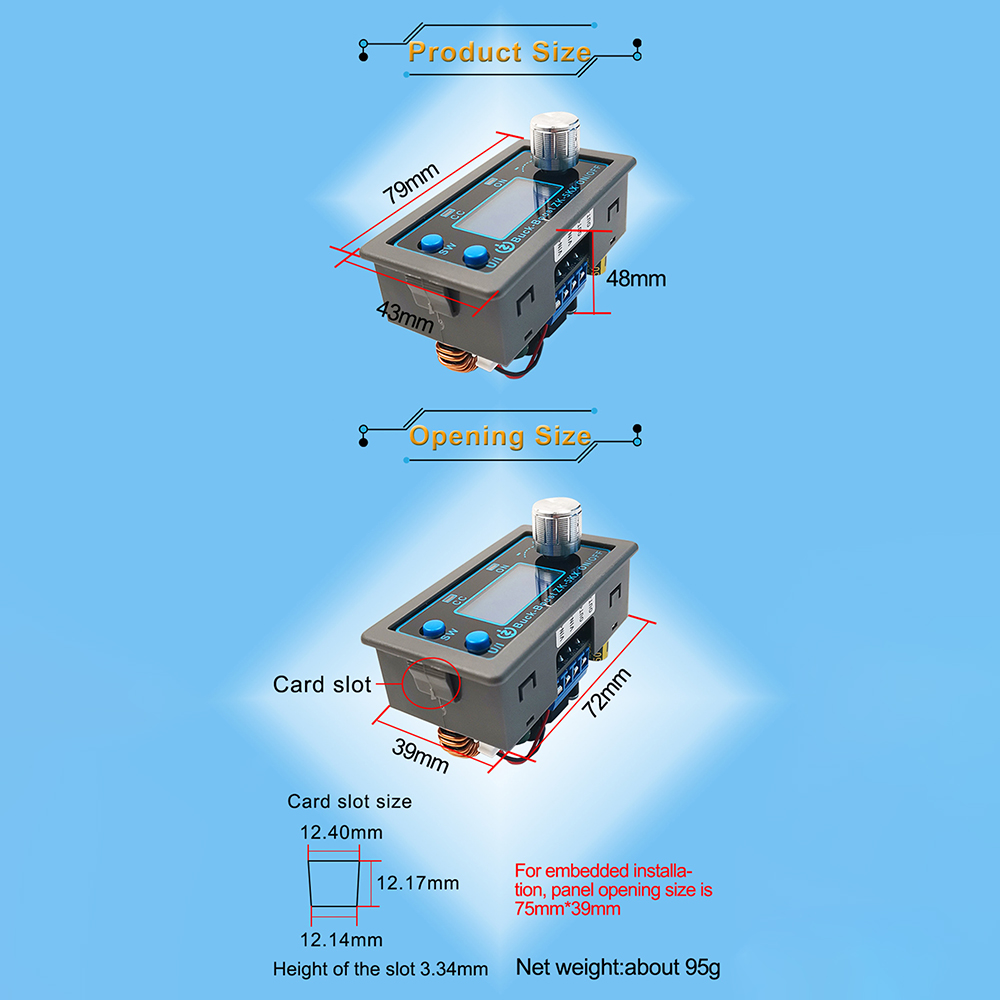 ZK-5KX CNC DC DC Buck Boost Converter CC CV 0.6-36V 5A Power
