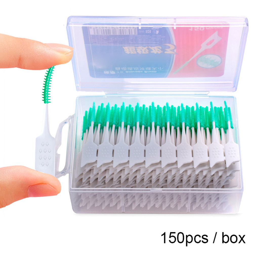 150pc Dental Care Clean Interdental Brush Soft Silicone Toothpick Teeth  Cleaning