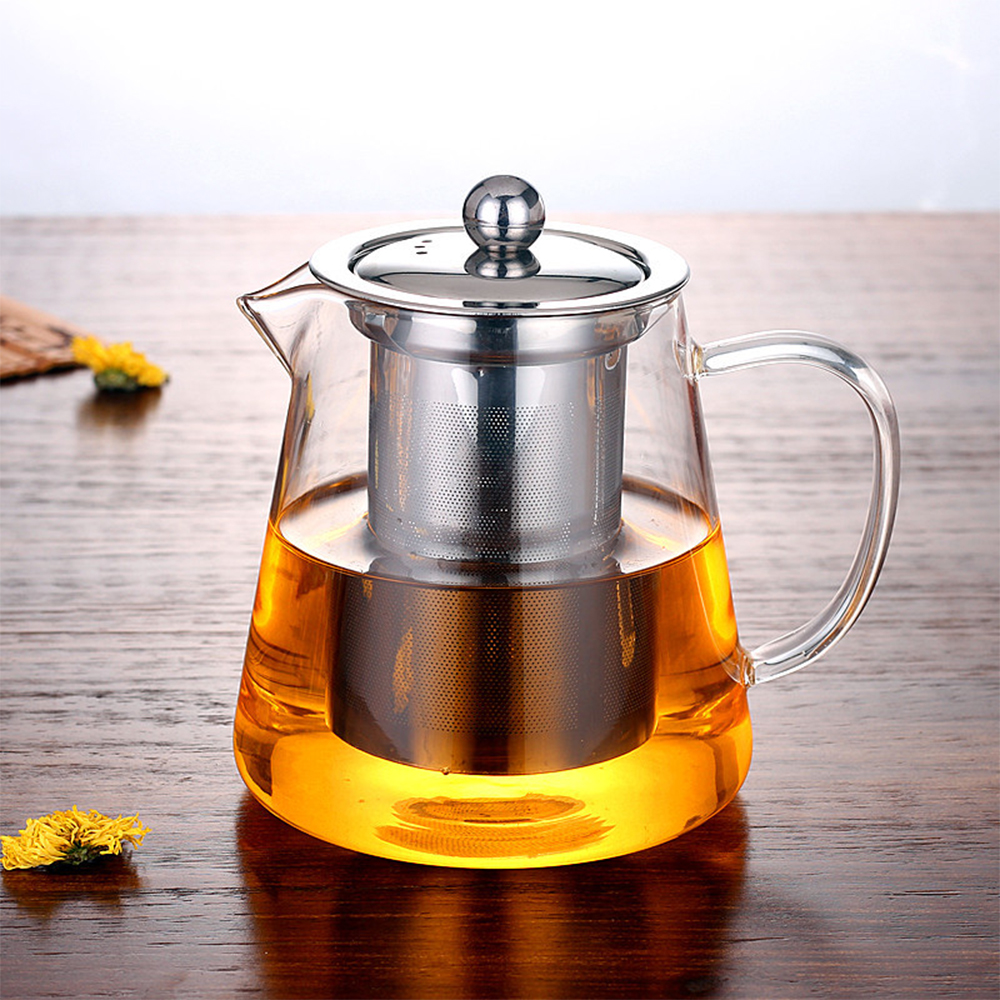 HEMOTON Microwave Tea Kettle Glass Teapot with Stainless Steel Infuser  Stovetop Safe Tea Kettle Microwave Dishwasher Safe Tea Pot Loose Leaf Tea  Maker