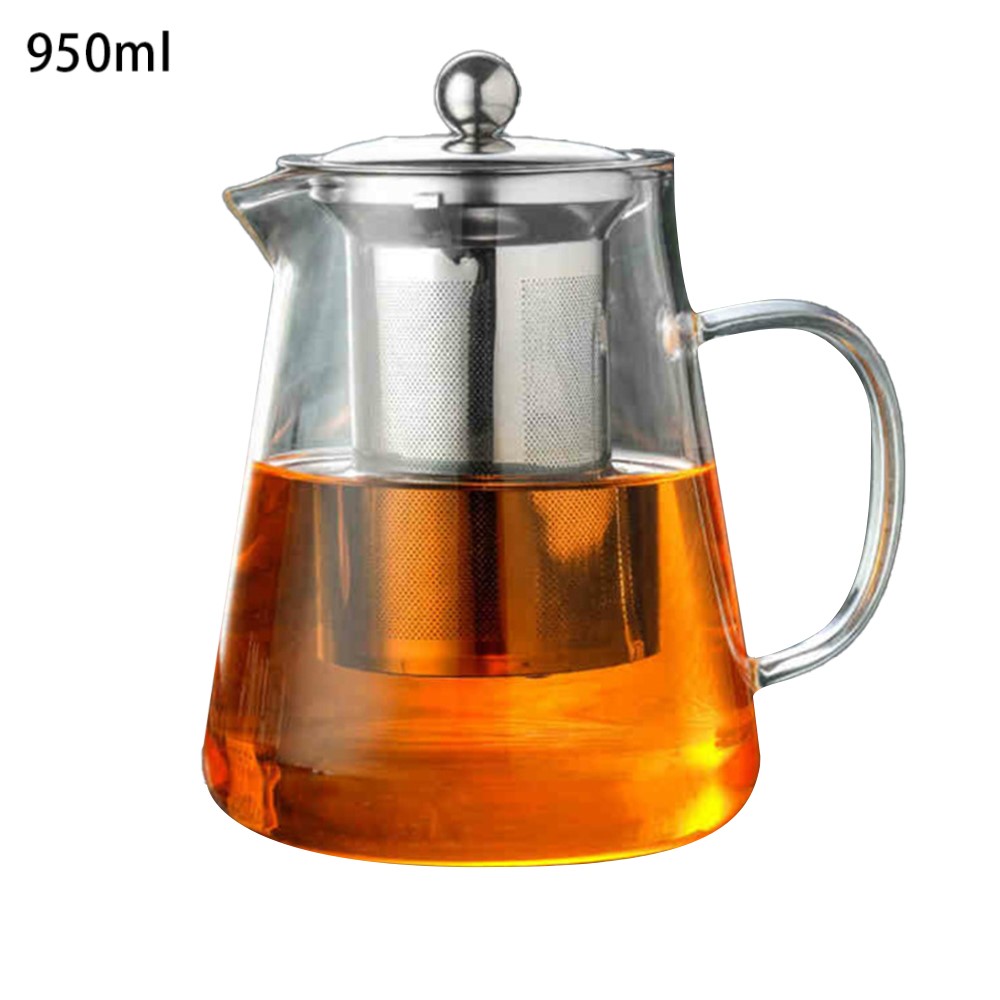 HEMOTON Microwave Tea Kettle Glass Teapot with Stainless Steel Infuser  Stovetop Safe Tea Kettle Microwave Dishwasher Safe Tea Pot Loose Leaf Tea  Maker