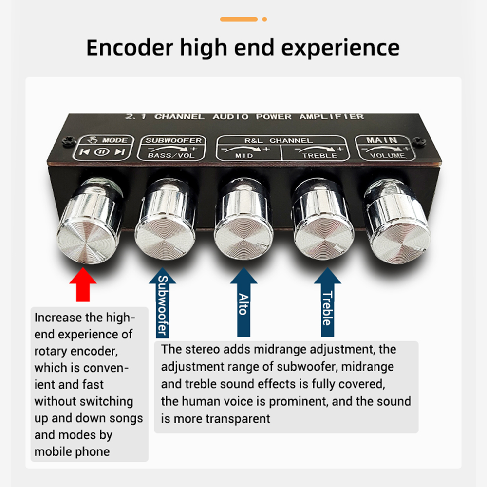 ZK-MT21S 2.1-channel 50WX2+100W Bluetooth Audio Power Amplifier