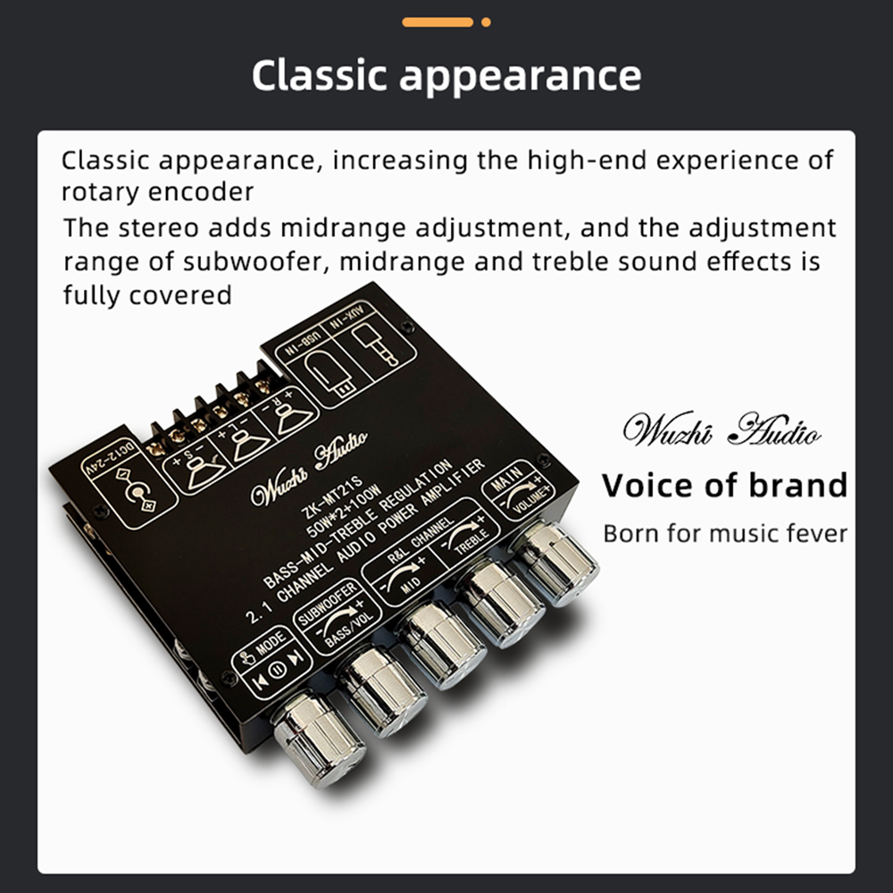 ZK-MT21S 2.1-channel Bluetooth Audio Power Amplifier Board