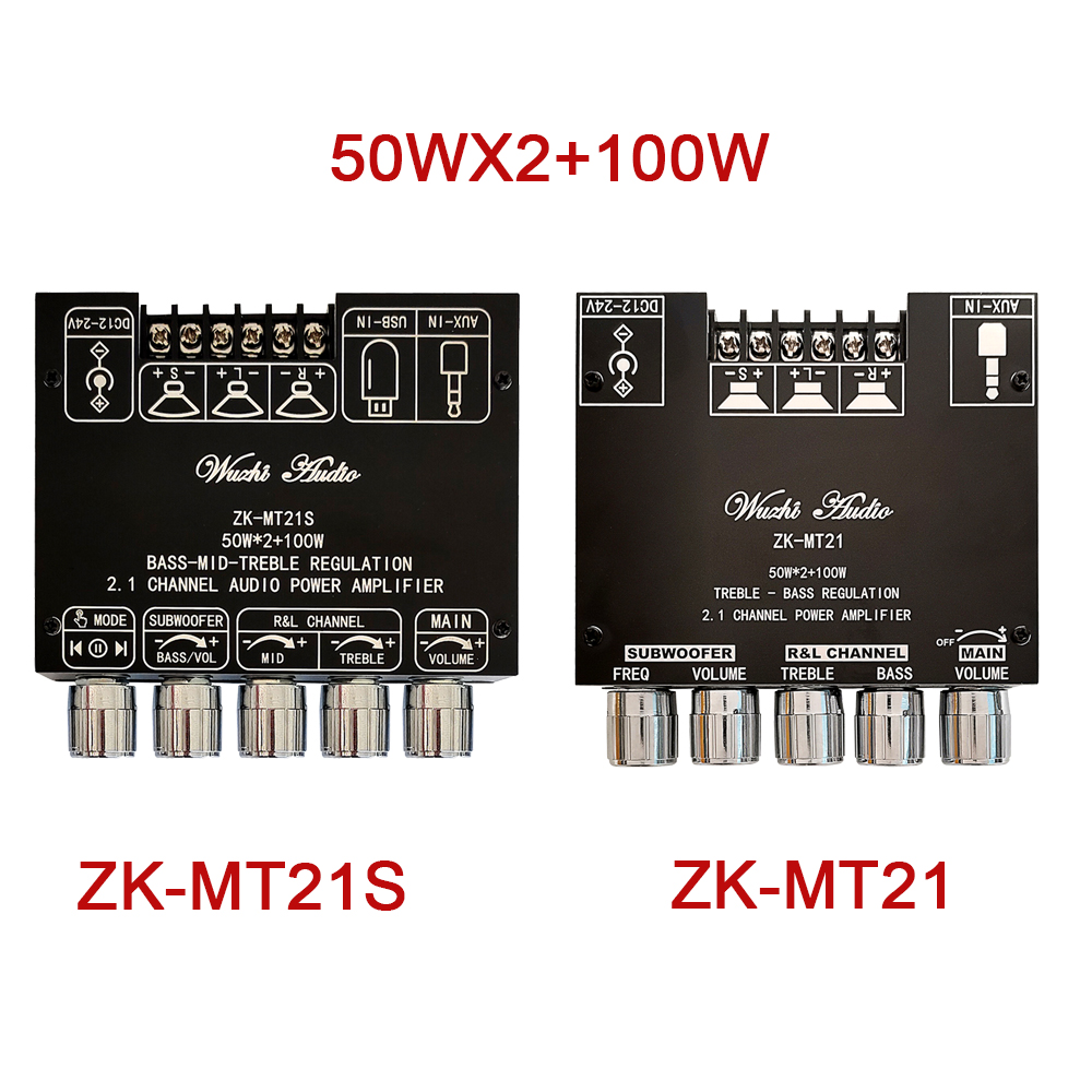 ZK-MT21S 2.1-channel 50WX2+100W Bluetooth Audio Power Amplifier