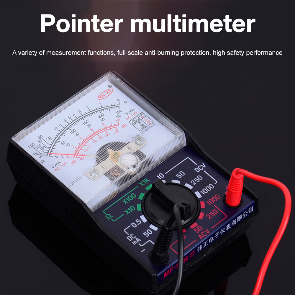 Voltmeter Ammeter Ohmmeter Analog Multimeter Tester Meter Volt AC DC  1000V/500mA – Tacos Y Mas