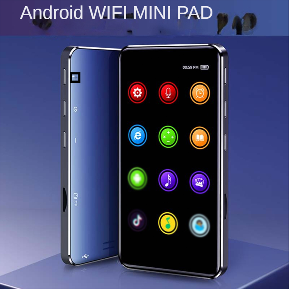 Mp4 Player with Bluetooth and WiFi, Quad Core Touch Screen MP3 Player,  Digital Audio Player with Speaker, Recorder, Playing Novels, Videos, Music