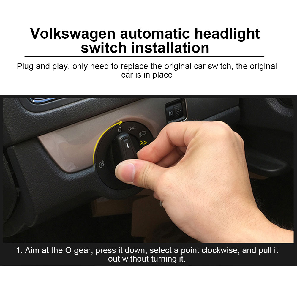 AUTO Headlight Switch Chrome w/ Light Sensor Module For VW Golf Mk4 Passat  Polo