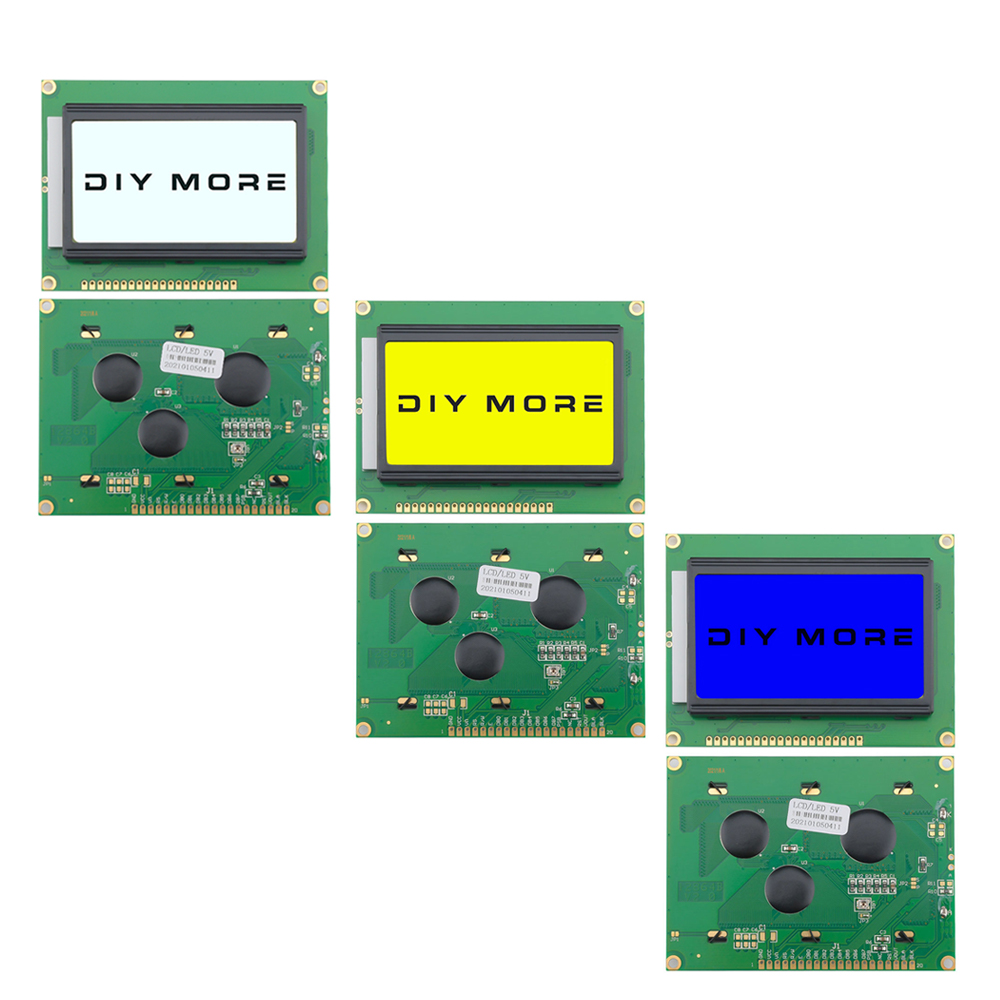 DC5V 12864 LCD Display Module 128x64 Dots Graphic Matrix Yellow