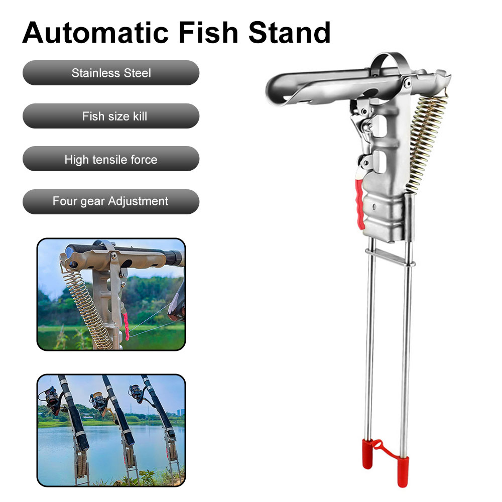 Foldable Automatic Fishing Rod Holder Fish Pole Bracket Tackle Double  Spring USA