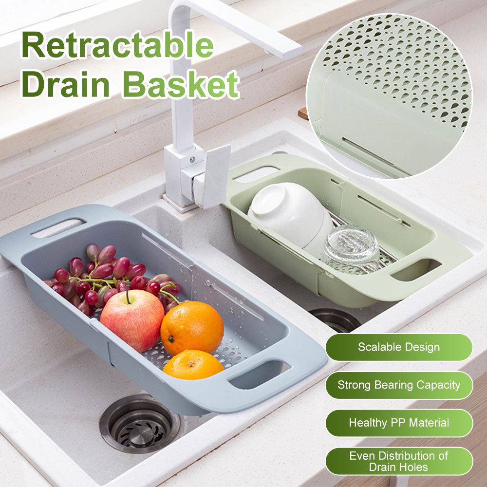Sink Drain Basket Strainer Dish Drying Rack Kitchen Rack Shelf