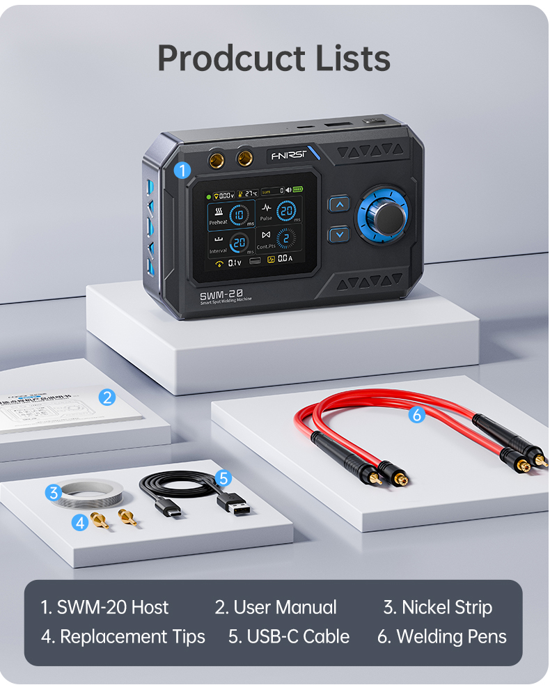FNIRSI SWM-20 Portable Spot Welding Machine DIY 18650 Battery Spot