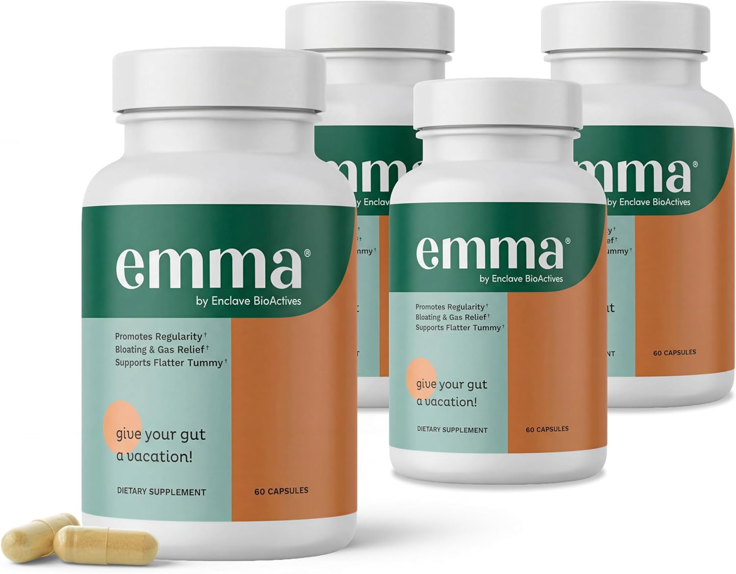 Emma Gut Health 60Caps | Leaky Gut Repair with Magnesium & Berberine 2-Pack