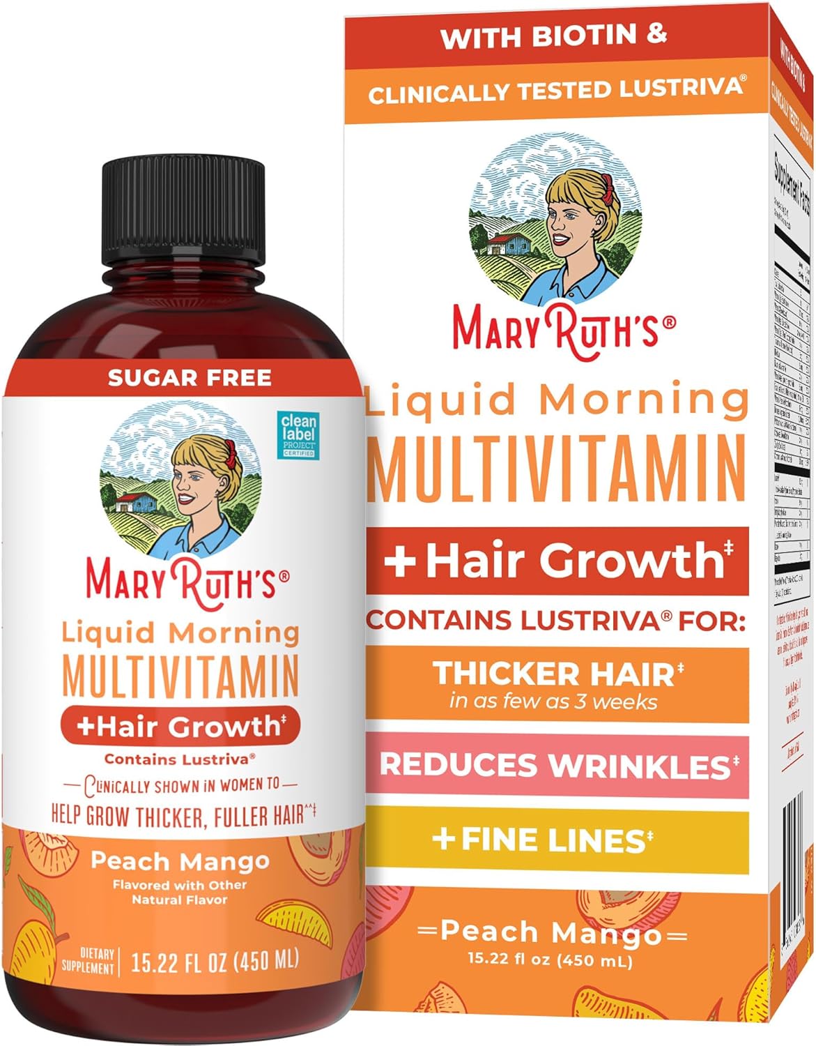MARYRUTH’S Liquid Multivitamin+Hair Growth|Clinically Tested for Thicker 10000mc
