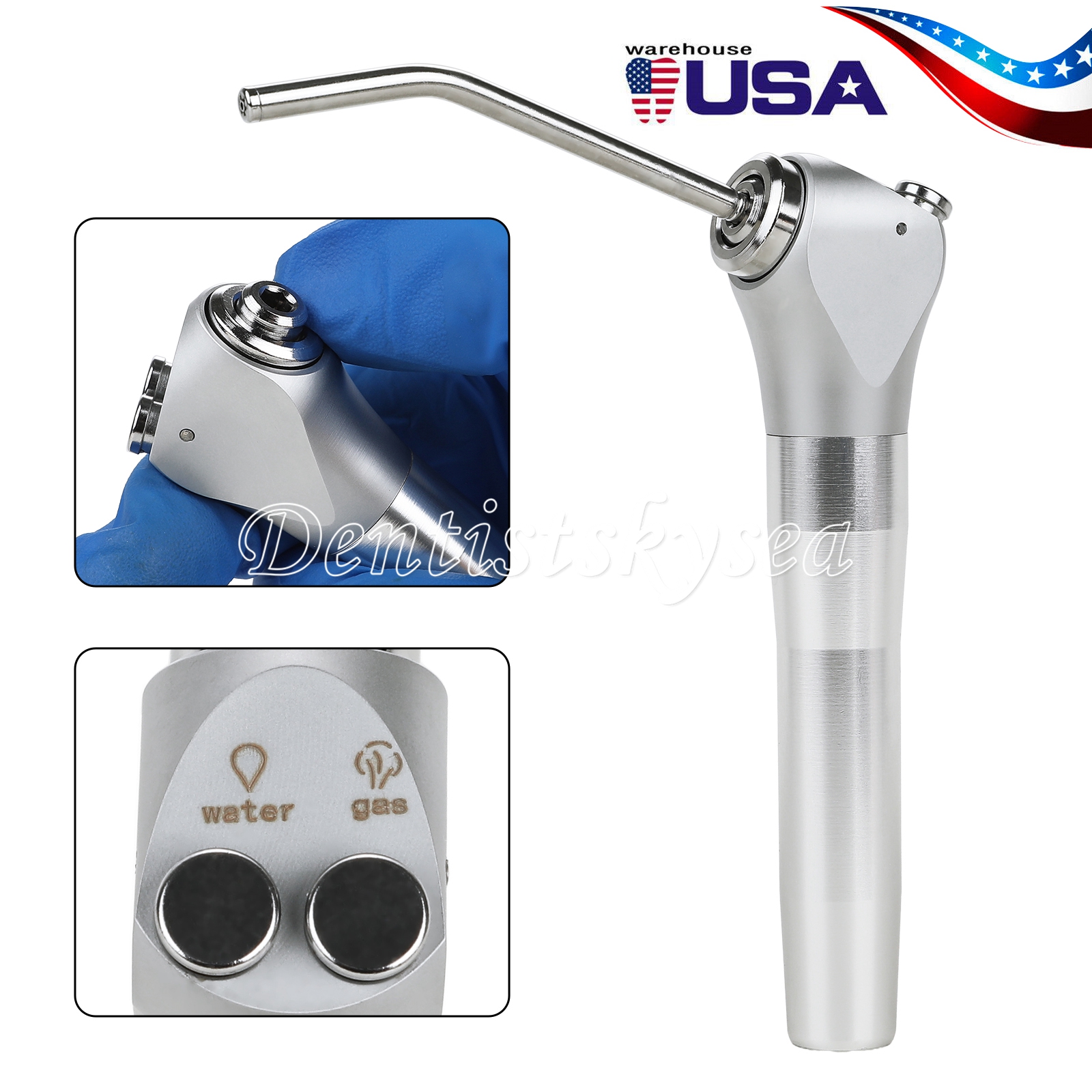 Dental 3 Way Air Water Spray Triple Syringe Handpiece + Nozzles Tips Tube USA