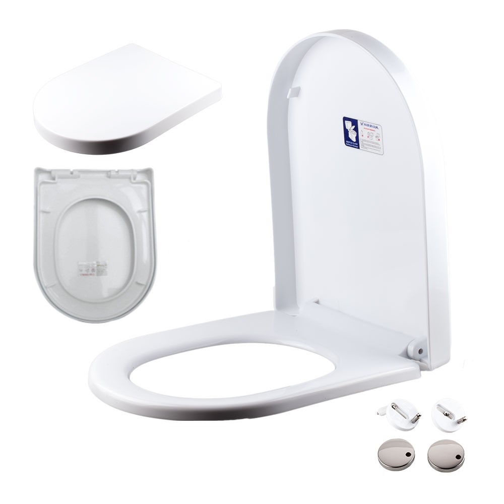 Luxury D Shape Heavy Duty Soft Close White Toilet Seat Quick Release +Top Fixing eBay