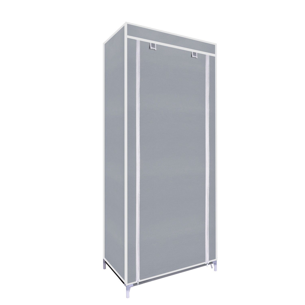 Single Canvas Wardrobe Bedroom Hanging Storage Furniture 3 Shelves