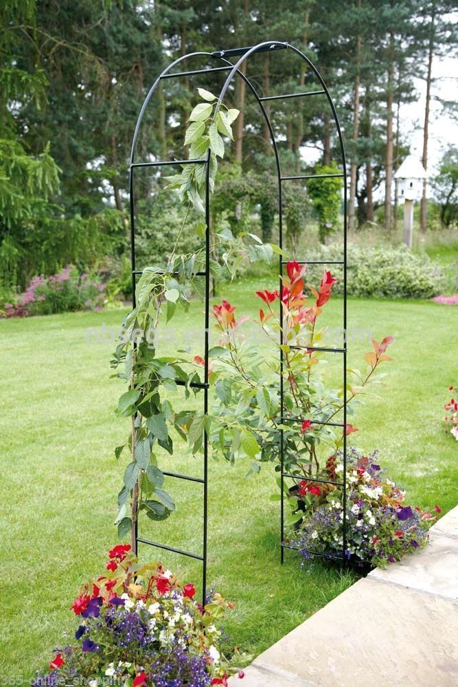 2.4M Metal Garden Arch Heavy Duty Strong Tubular Rose Climbing Plants