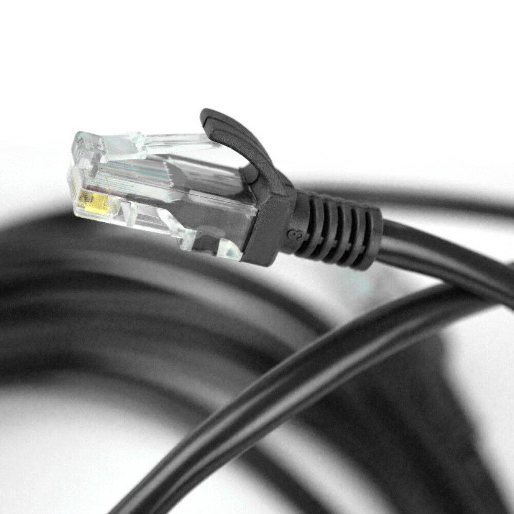 50M RJ45 Cat5e Network LAN Cable Patch Lead Black Extra Long