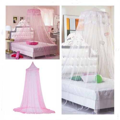 Lace Mosquito Net Round Princess Bed Cover Canopy Drape Single