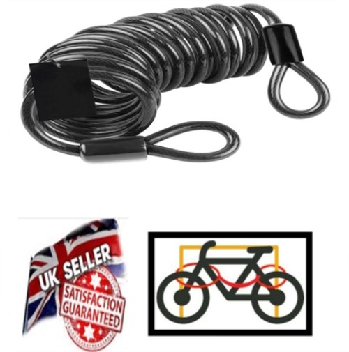 4 5m Flexible Security Cable Lock Extender Motorbike Cycle Braided Steel Plastic