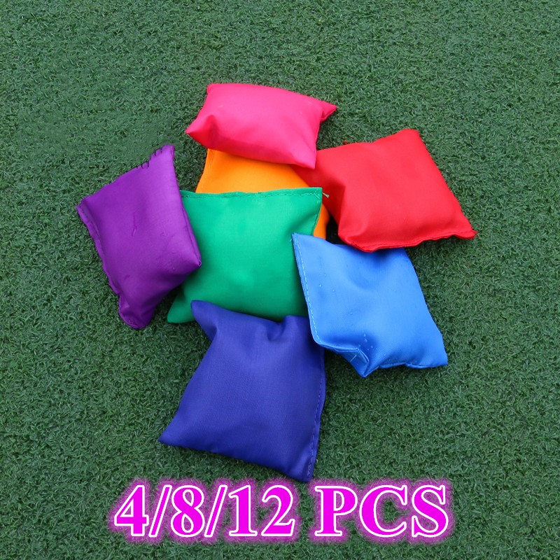 12X Colourful Bean Bags Throwing Catching Sports PE Playground Juggling