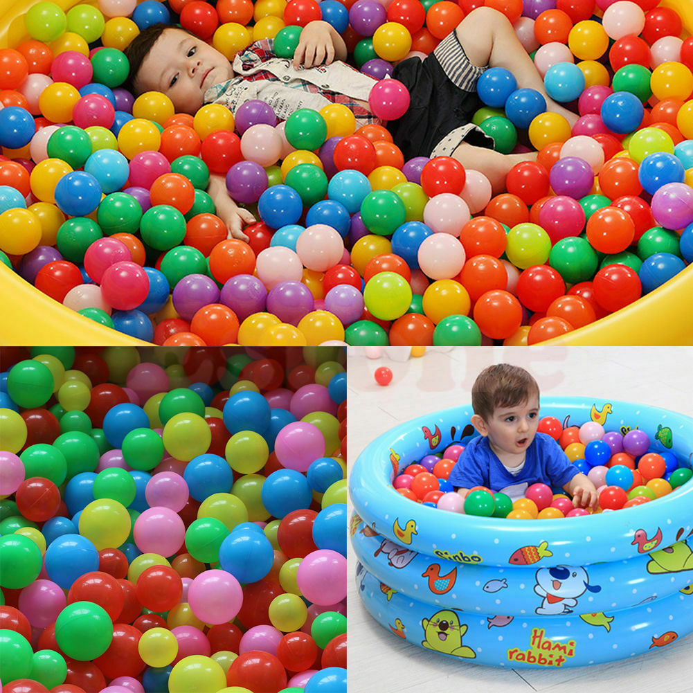 1-400 Ball Pit Balls Play Kids Plastic Baby Ocean Soft Toy Colourful ...