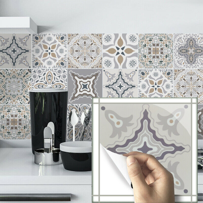 Moroccan Style Tile Wall Stickers Kitchen Bathroom Self-Adhesive Mosaic Decor