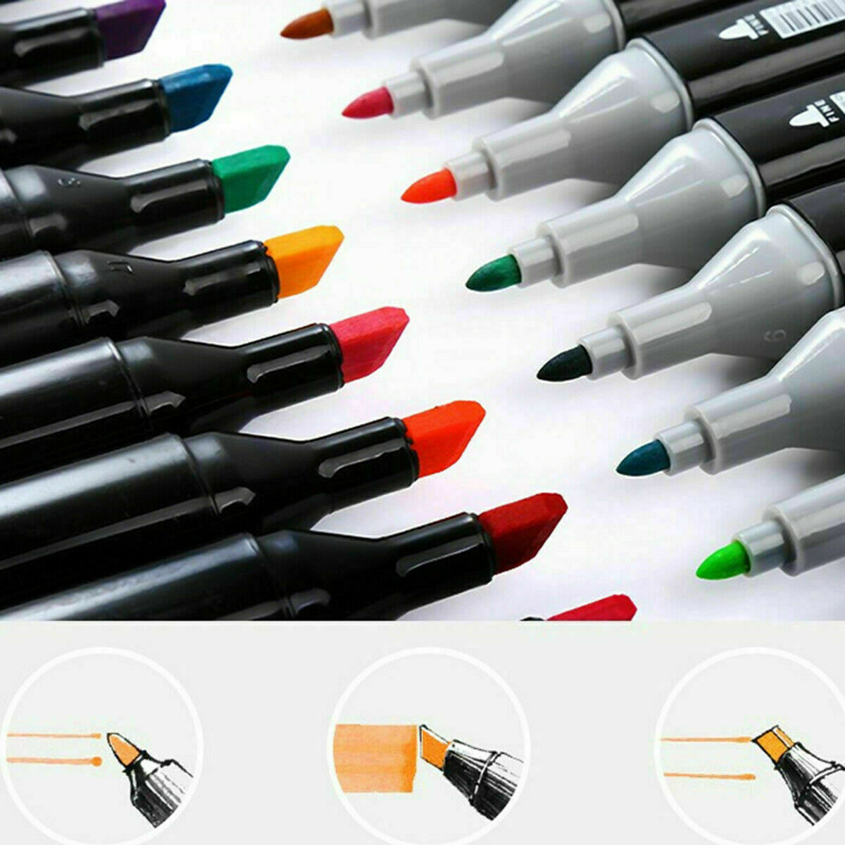 Comic Marker Set Colourful Dual Tip Brushes Drawing Sketching Art