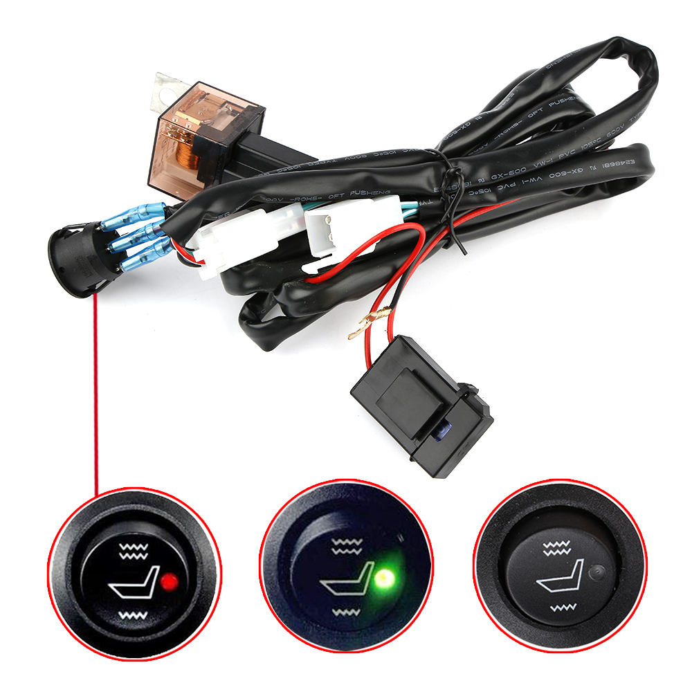 Universal Carbon Fiber Motorcycle Seat Heater Warmer Kit Heated Pad